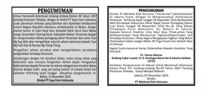 contoh iklan pengumuman